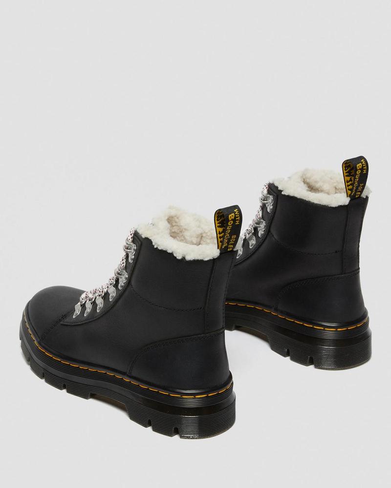 Botas Casuales Dr Martens Combs Faux Shearling Forro Mujer Negros | MX 688QMA